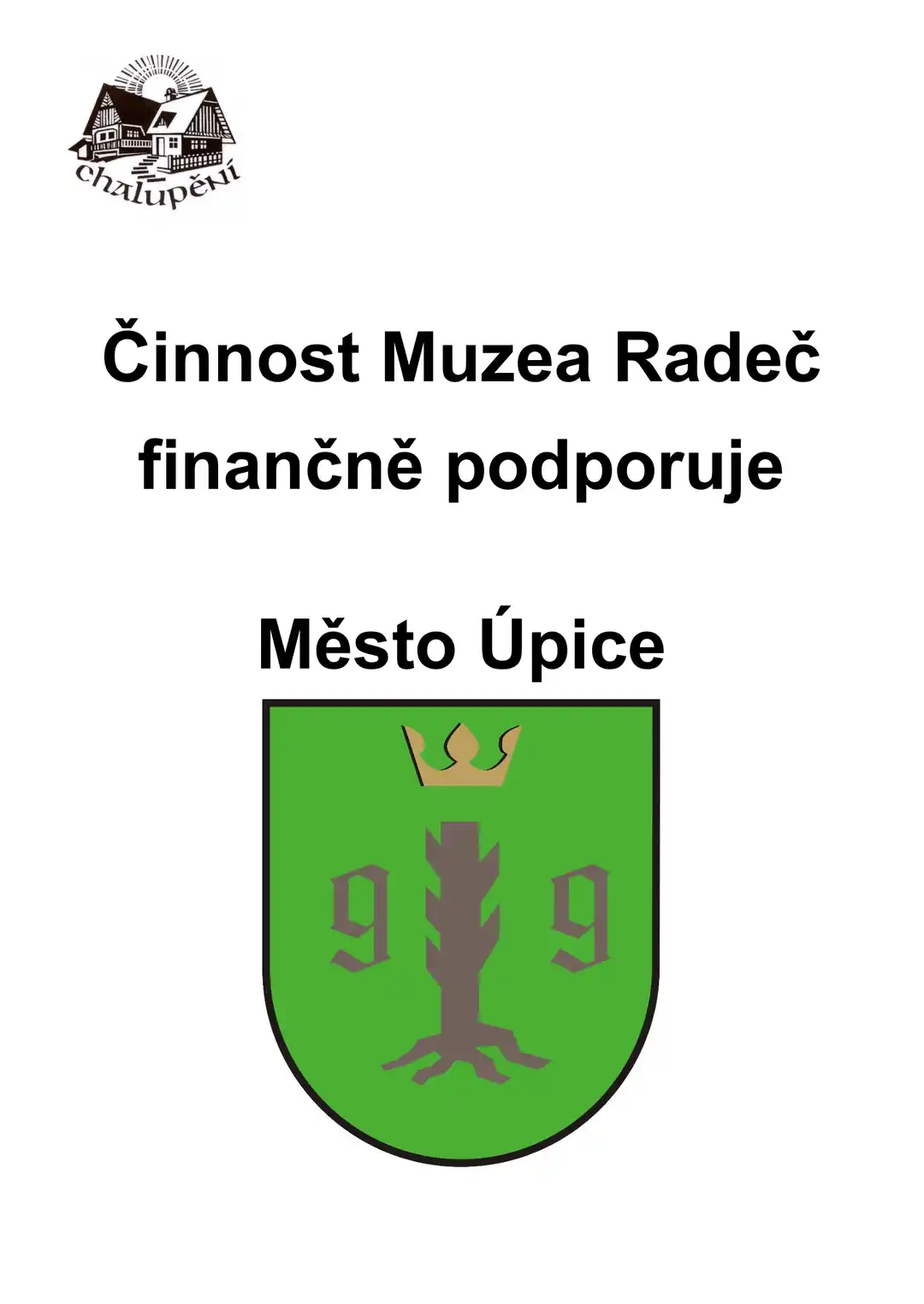 Podpora činnosti od města Úpice